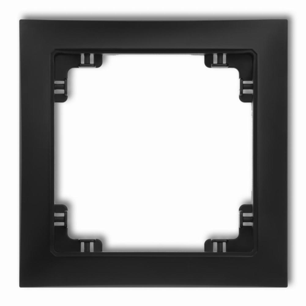 ramka DECO SOFT 1-kr.czarny mat