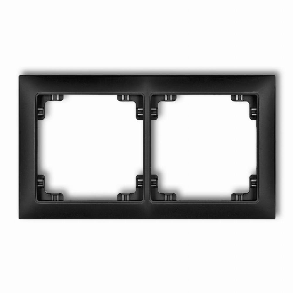 ramka DECO SOFT 2-kr.czarny mat