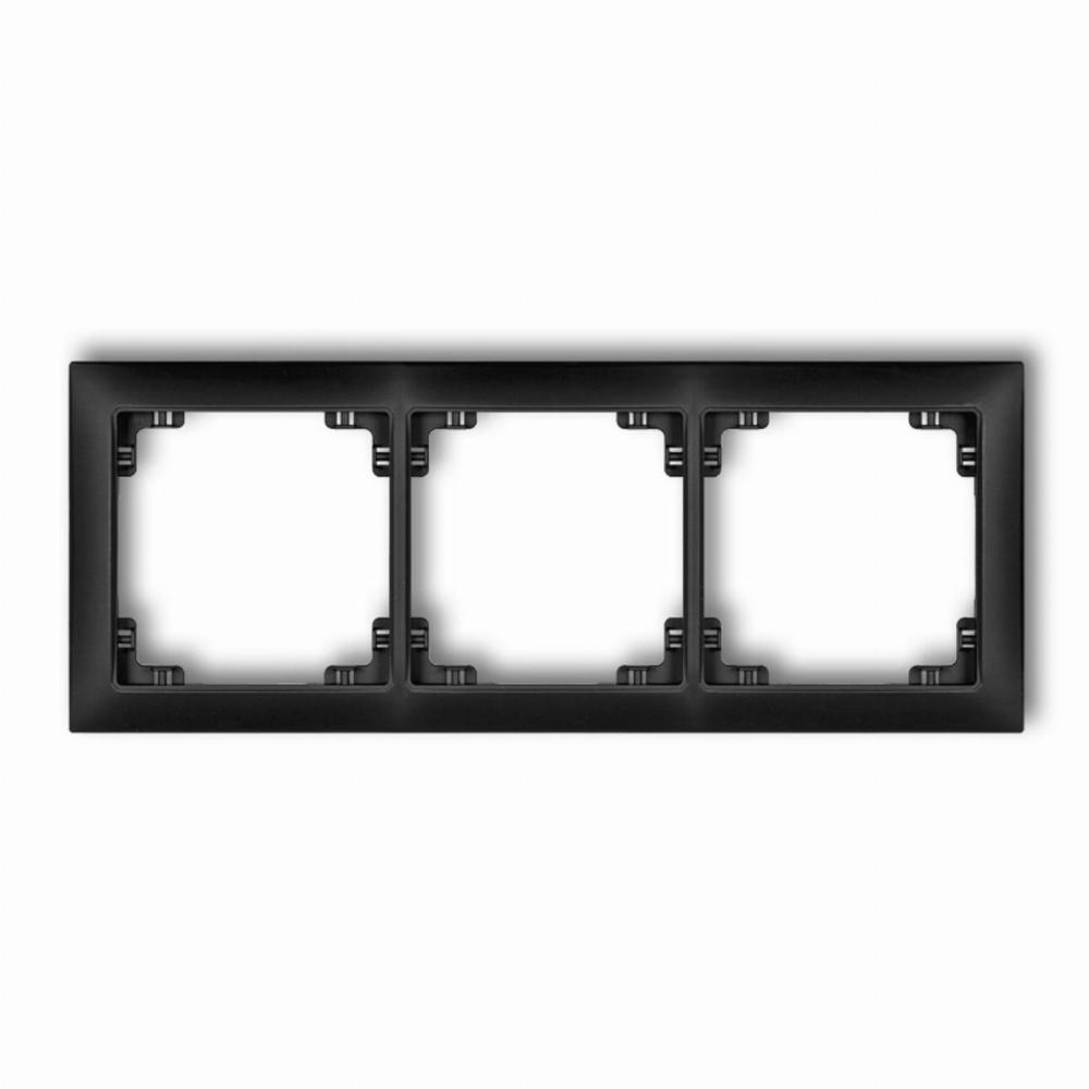 ramka DECO SOFT 3-kr.czarny mat