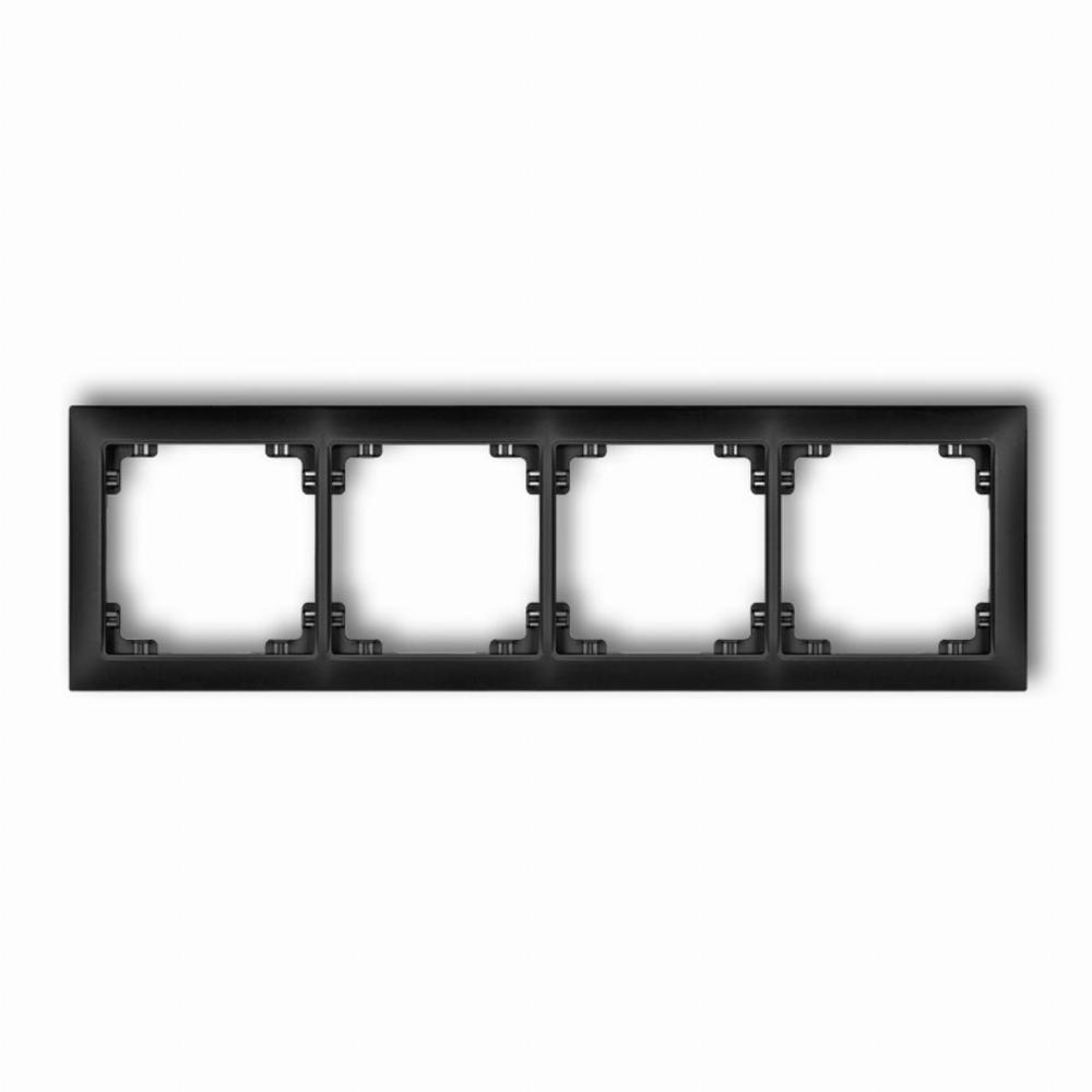ramka DECO SOFT 4-kr.czarny mat