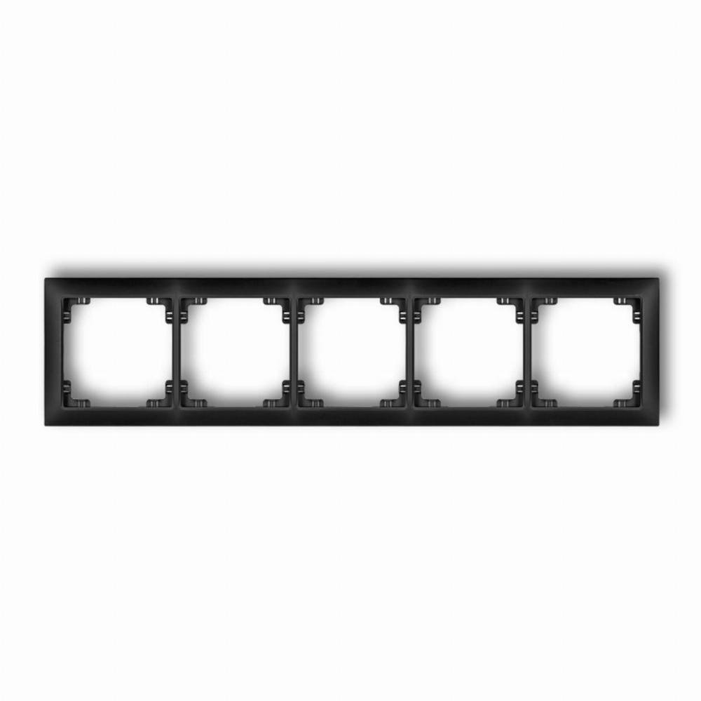 ramka DECO SOFT 5-kr.czarny mat