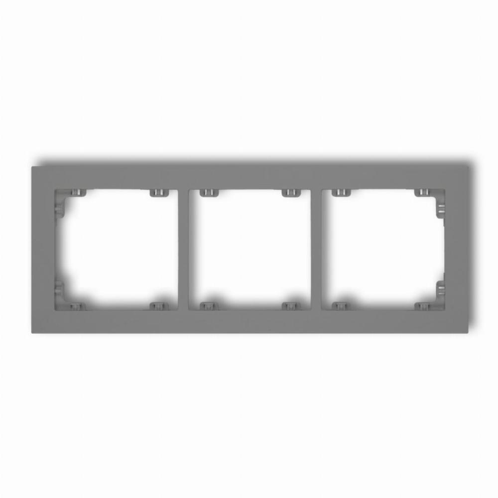 ramka DECO 3-kr. szary mat 27DR-3
