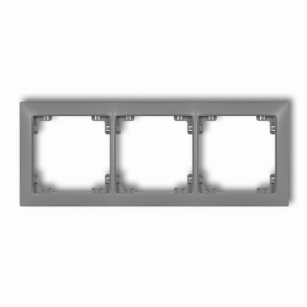 ramka DECO SOFT 3-kr szary mat 27DRSO-3
