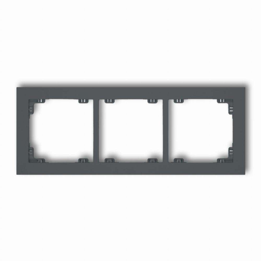 ramka DECO 3-kr. grafit mat 28DR-3