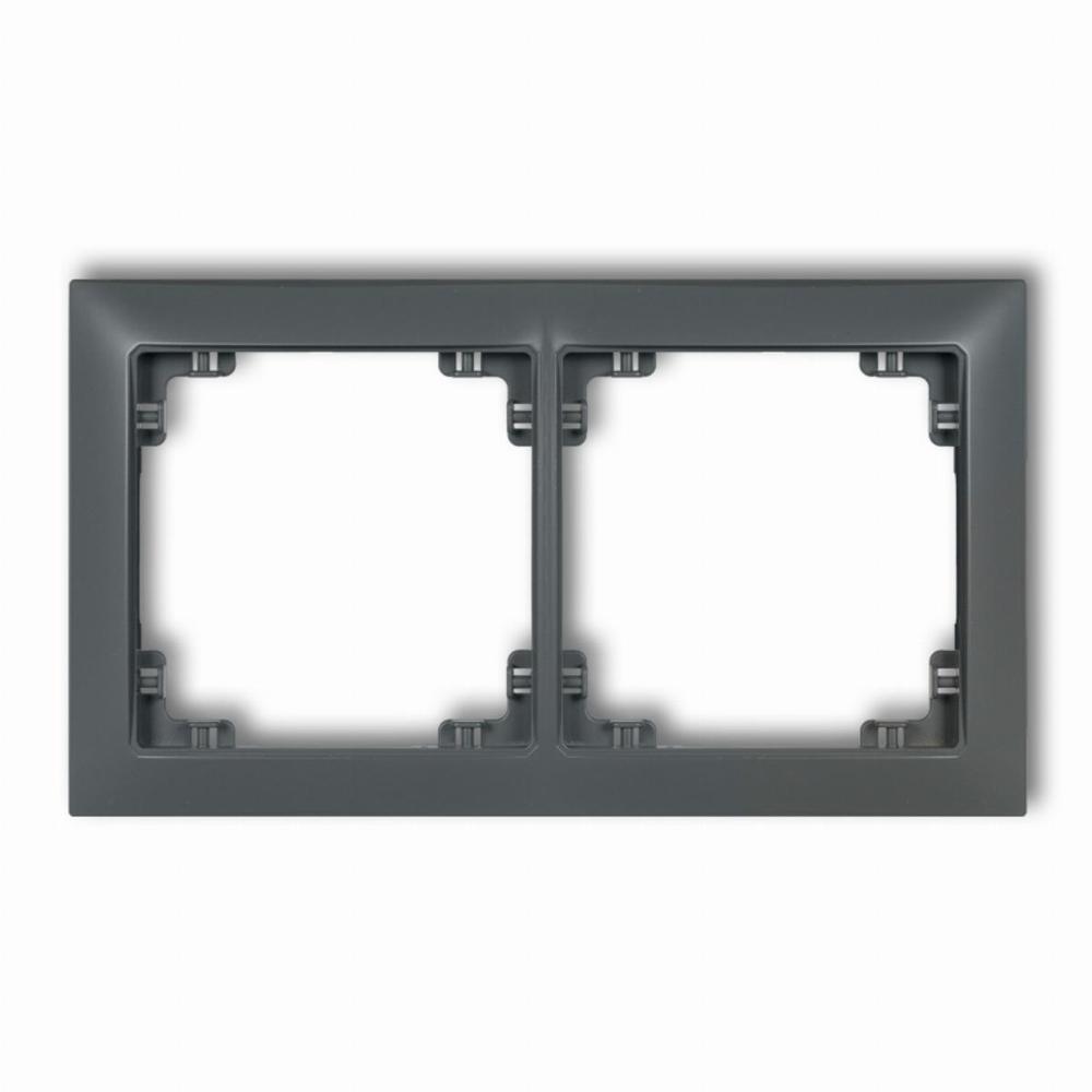 ramka DECO SOFT 2-kr.grafitowy mat