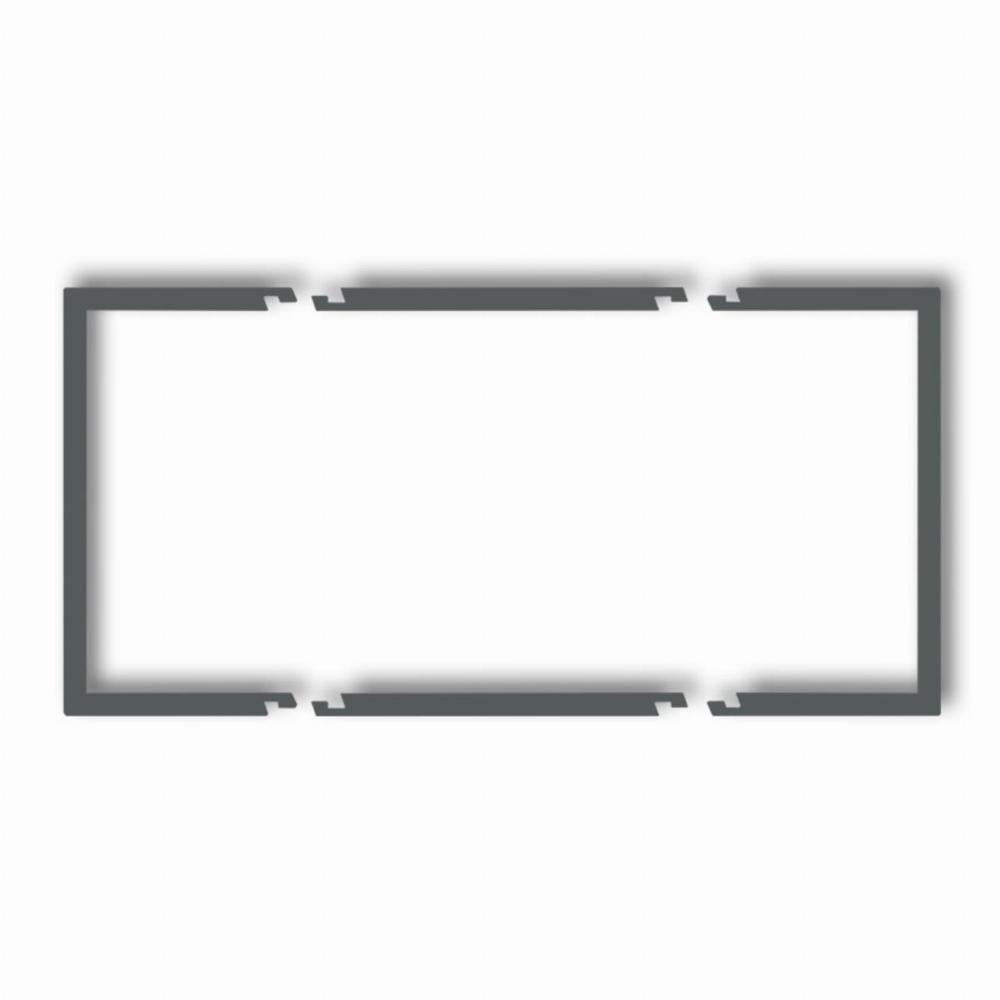 ramka DECO 2-kr.wypeln. grafit mat 28DRW-2