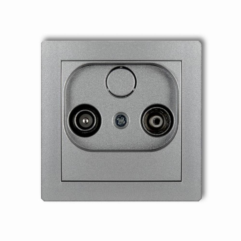 gniazdo DECO RTV przelotowe 9dB srebrne metalowe 7DG9P