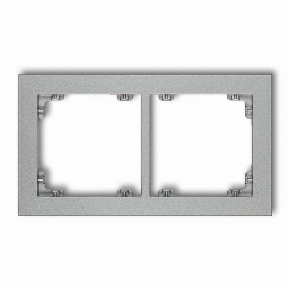 ramka DECO 2-kr.srebrny met. 7DR-2