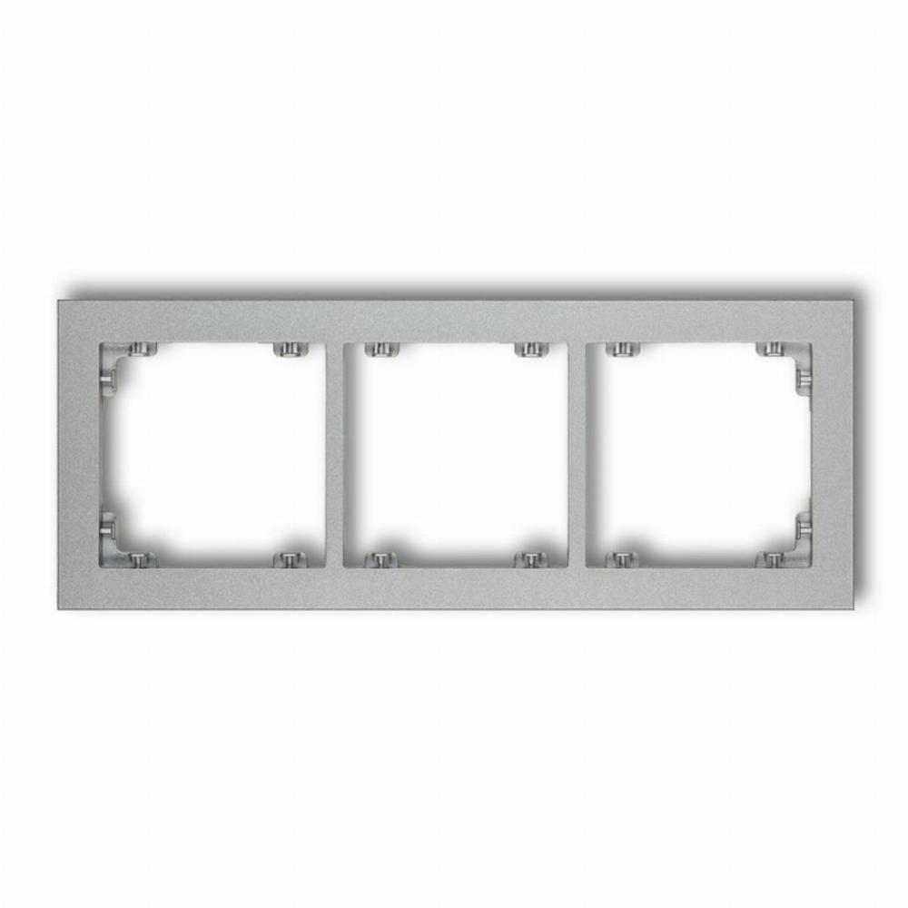 ramka DECO 3-kr.srebrny met. 7DR-3