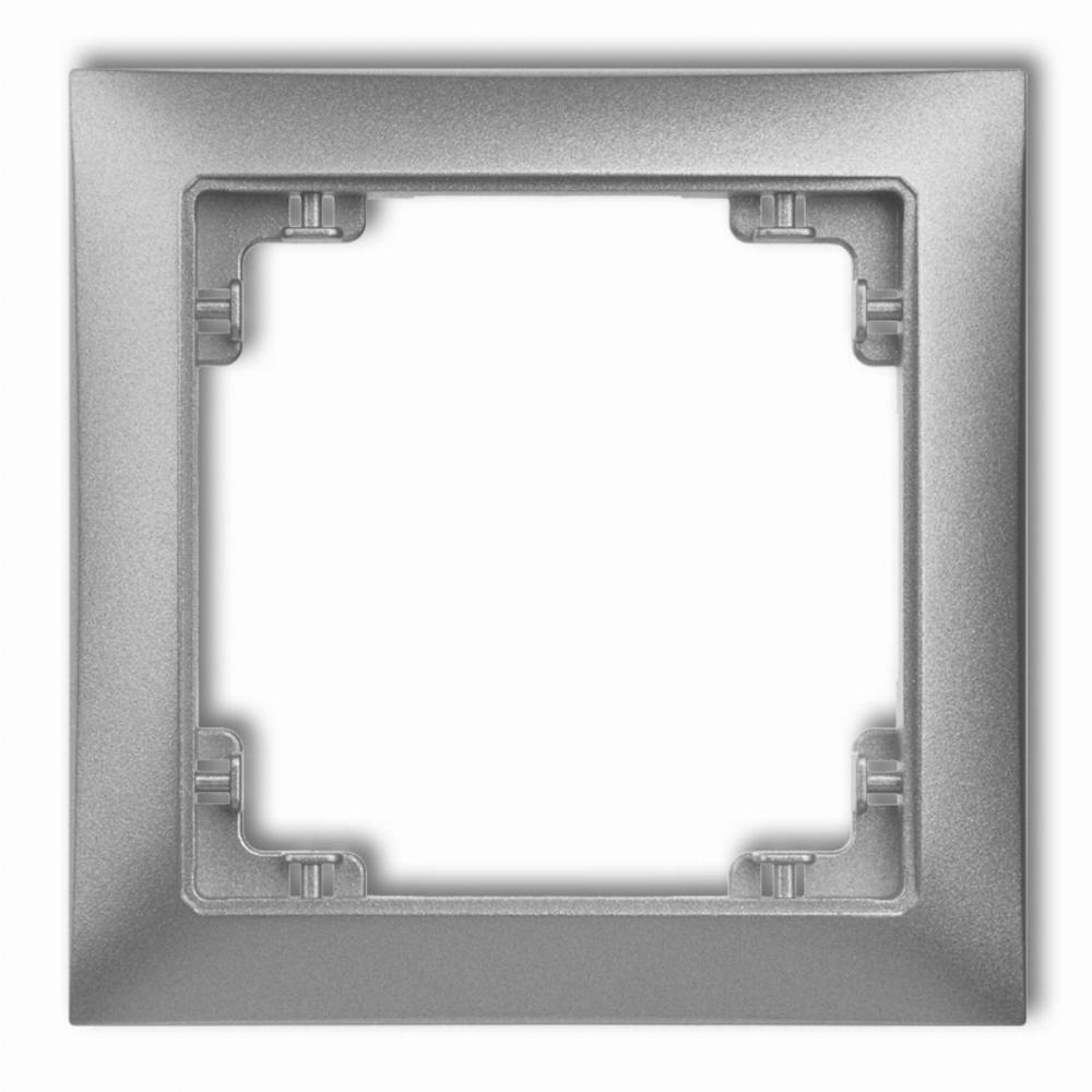 ramka DECO SOFT 1-kr.srebrny met.