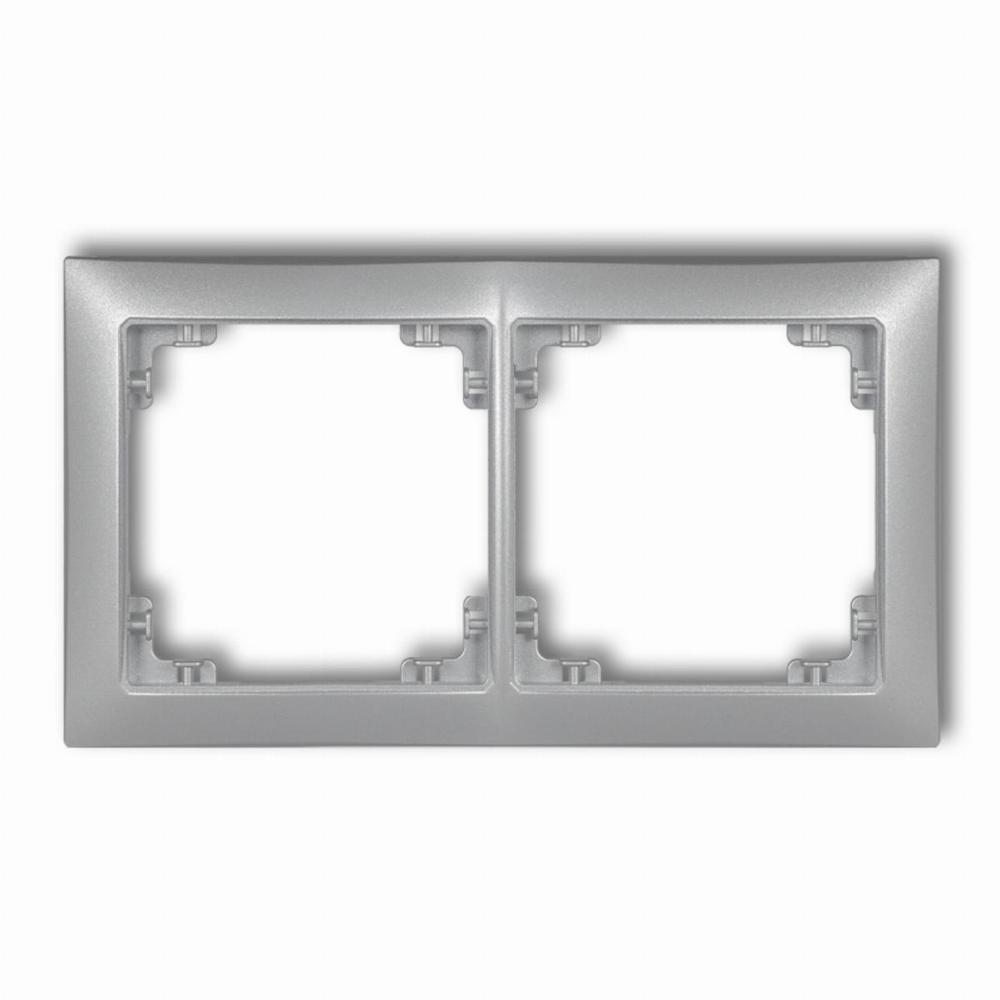 ramka DECO SOFT 2-kr.srebrny met.