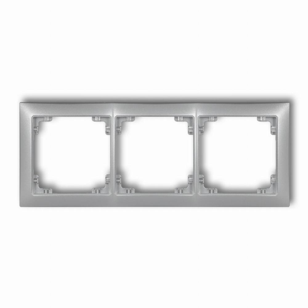 ramka DECO SOFT 3-kr.srebrny met.