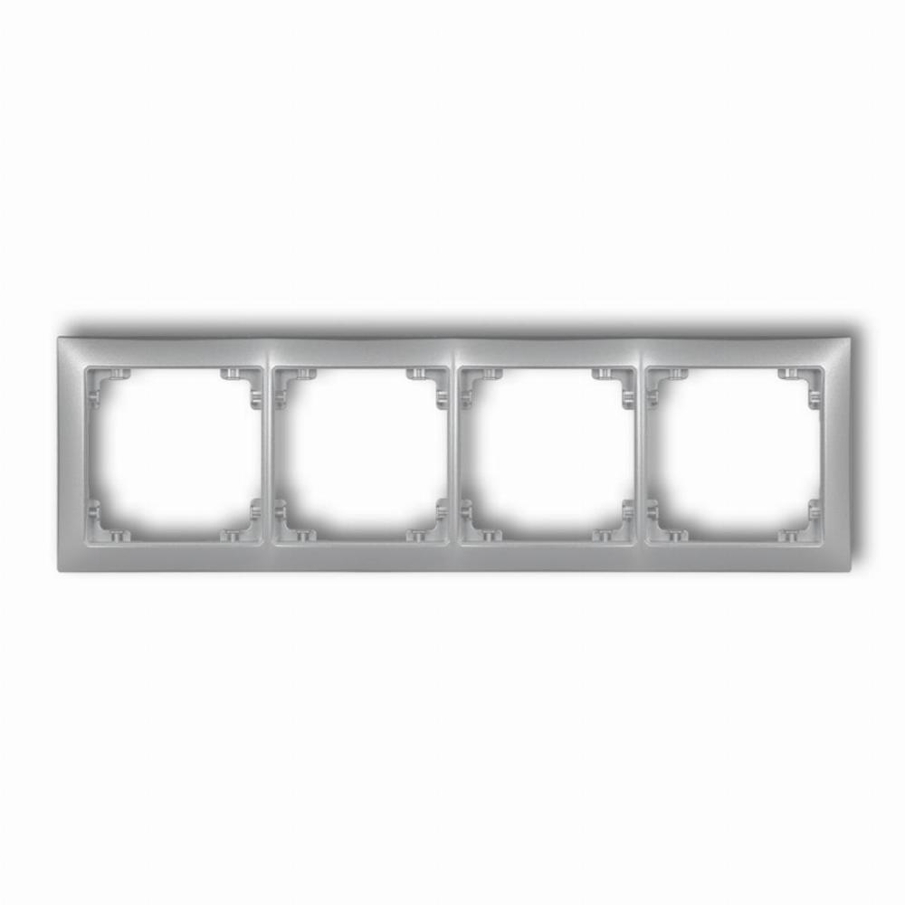 ramka DECO SOFT 4-kr.srebrny met.