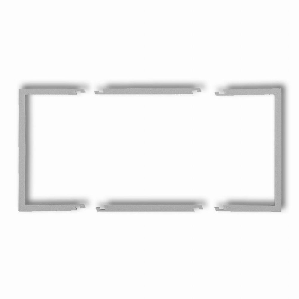 ramka DECO 2-kr.wypeln.srebrny met. 7DRW-2