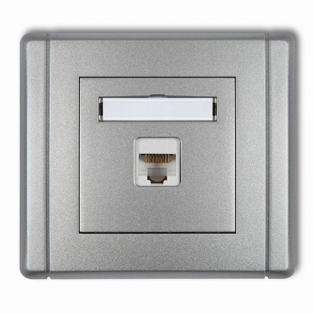 gniazdo FLEXI pojedyncze komputerowe srebrne metalowe 7FGK-1