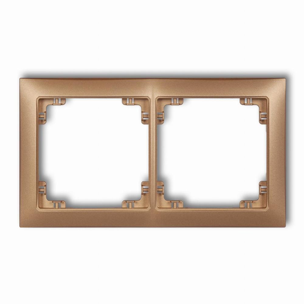 ramka DECO SOFT 2-kr. zloty metalik