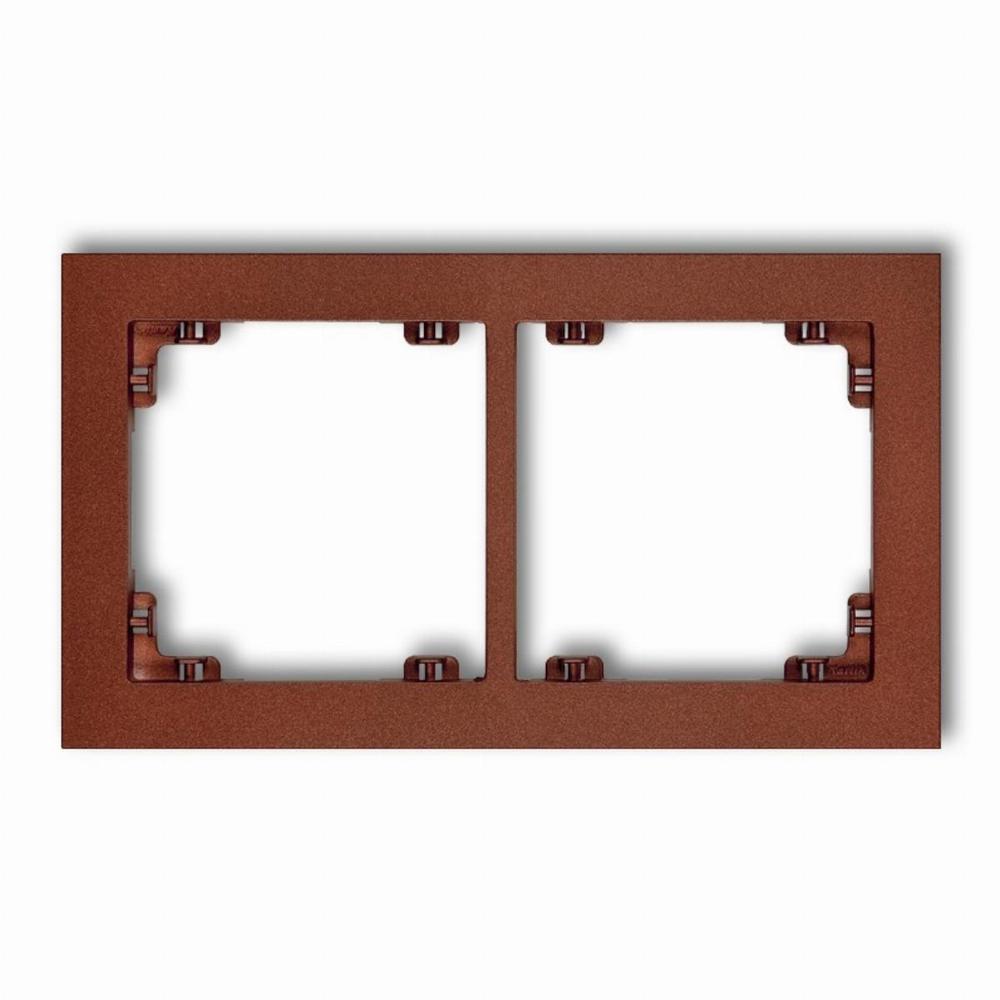 ramka DECO 2-kr.brązowy met. 9DR-2