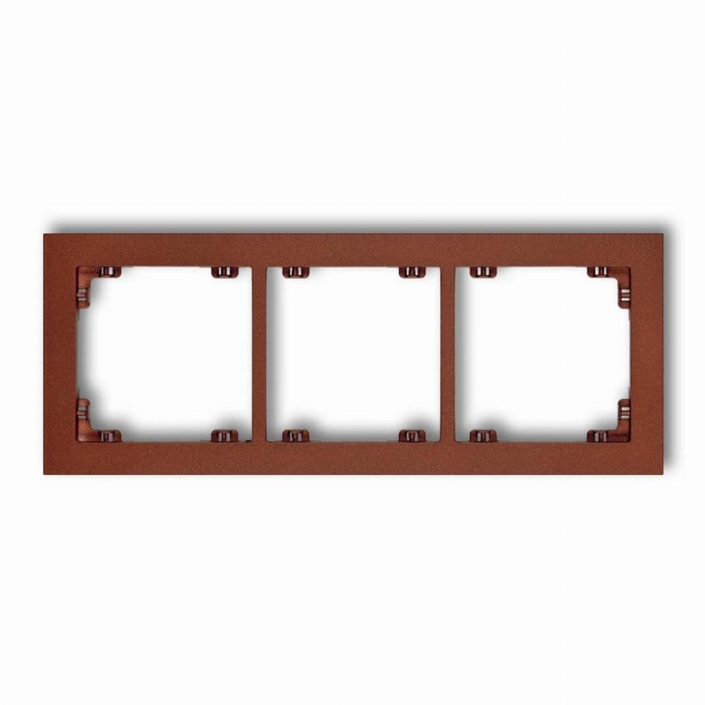 ramka DECO 3-kr.brązowy met. 9DR-3