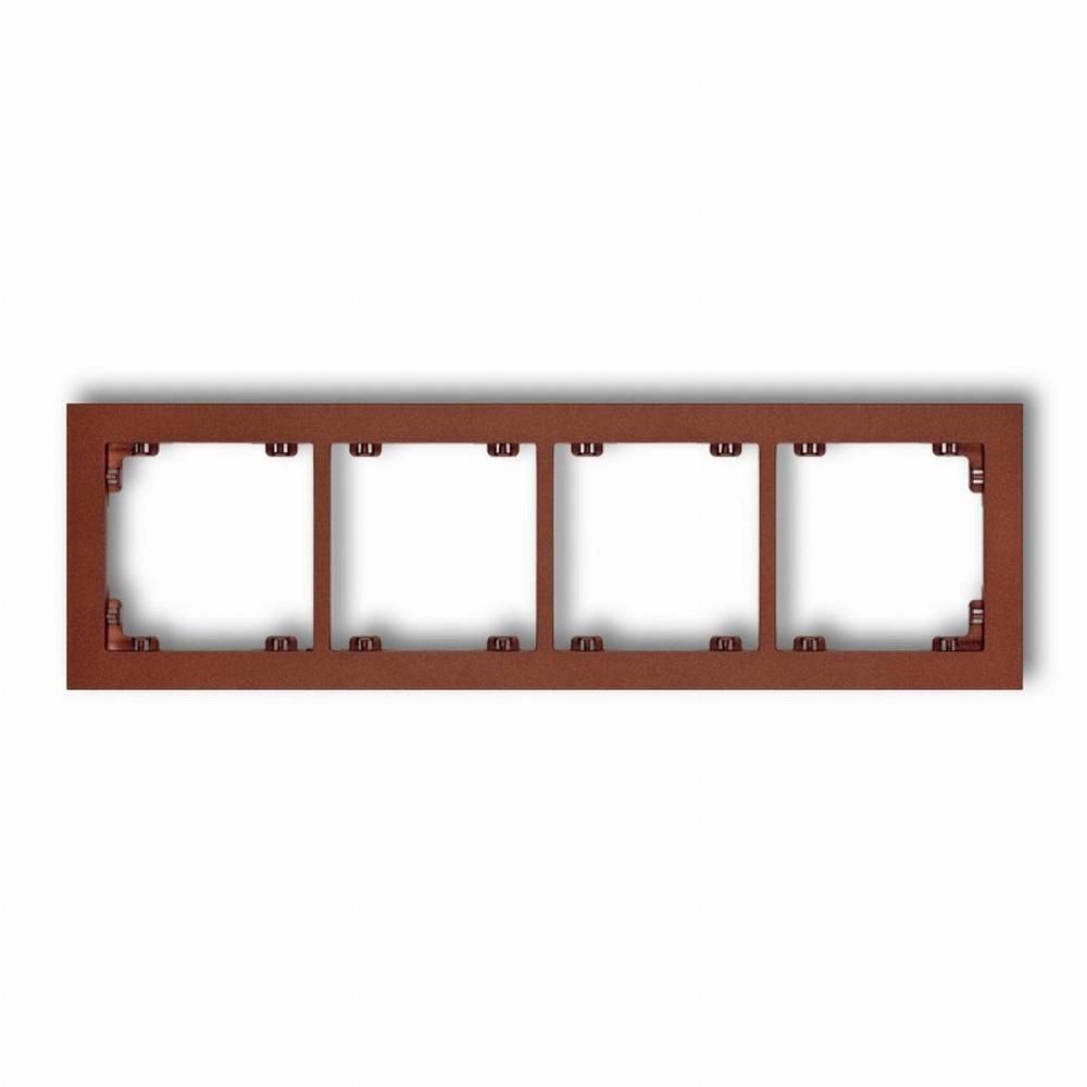 ramka DECO 4-kr.brązowy met. 9DR-4