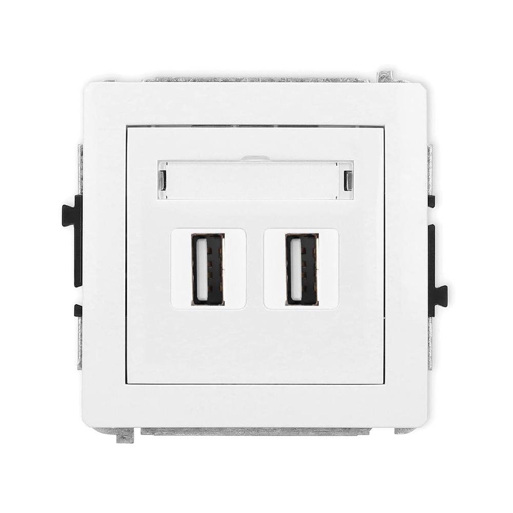 gniazdo DECO podwójne USB-AA białe DGUSB-2