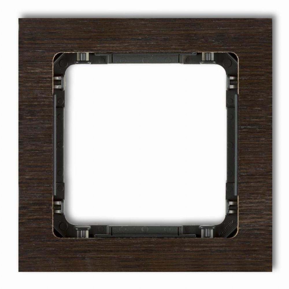ramka DECO 1-kr.drewno wenge/czarna DRD-1G