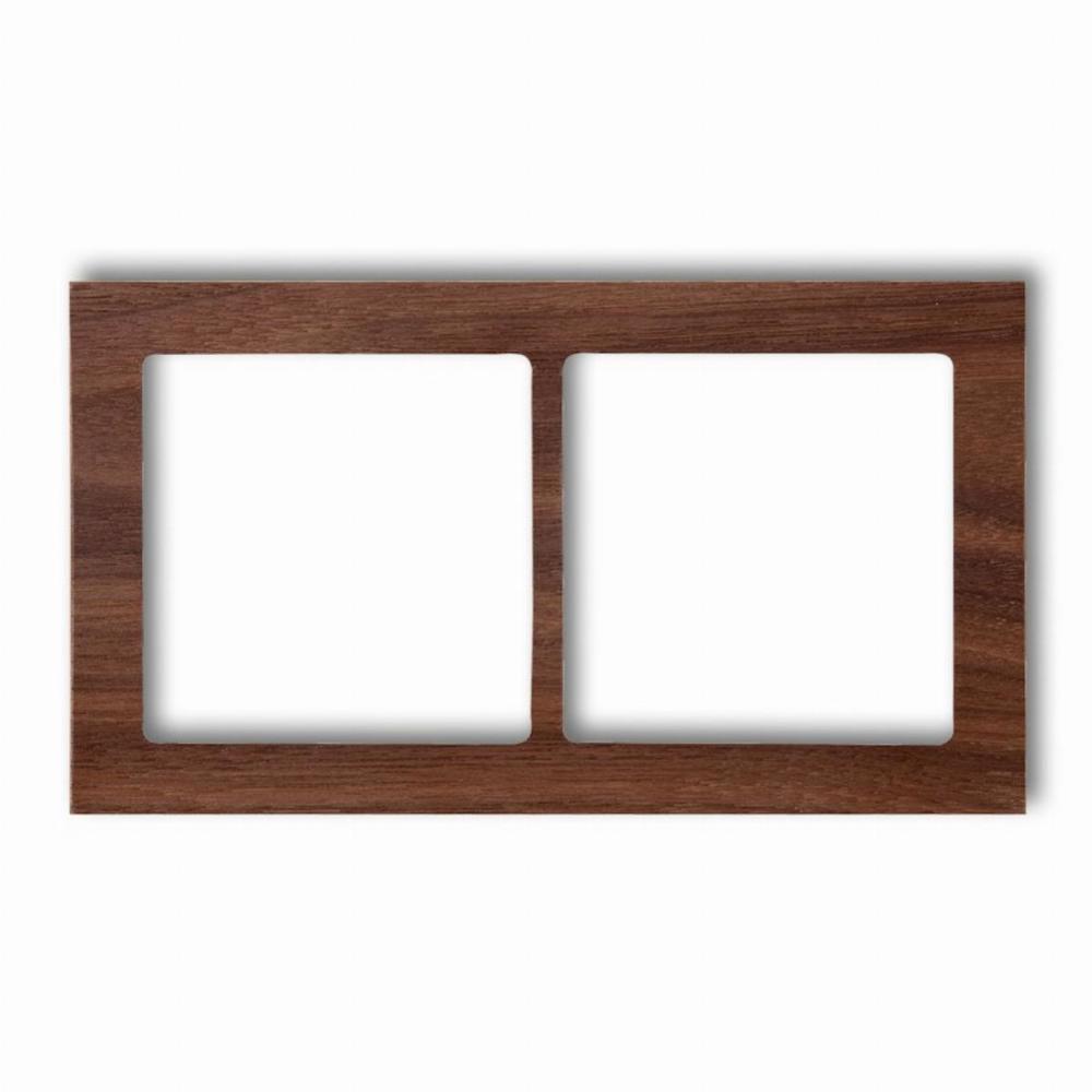 ramka DECO 2-kr.drewno orzech DRD-2E