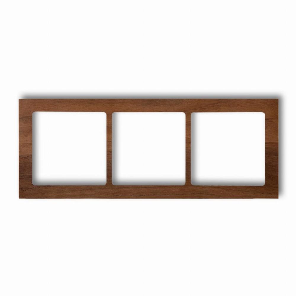 ramka DECO 3-kr.drewno orzech DRD-3E