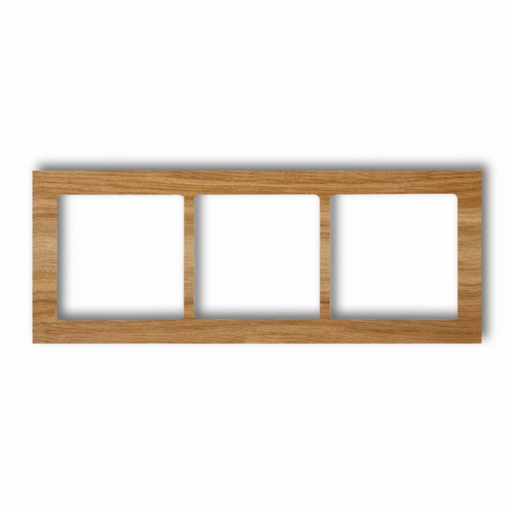 ramka DECO 3-kr.drewno dab DRD-3F