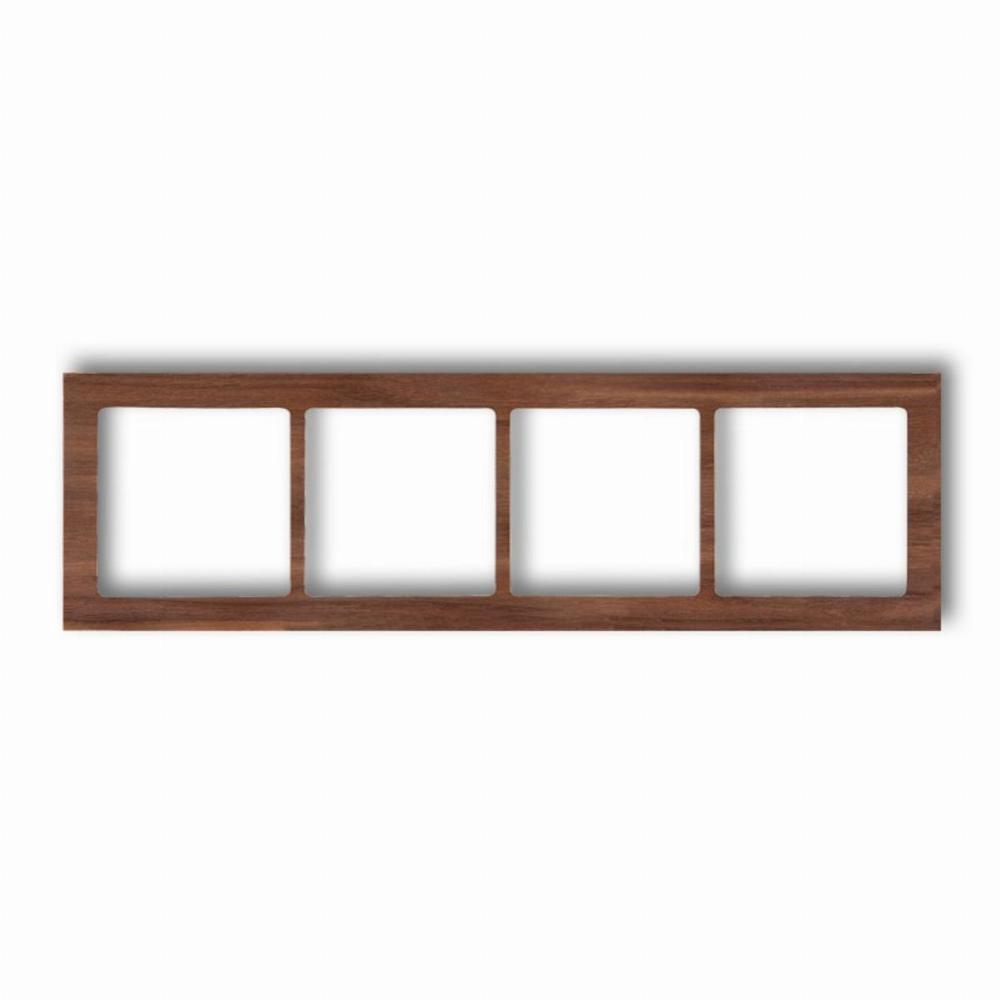 ramka DECO 4-kr.drewno orzech DRD-4E