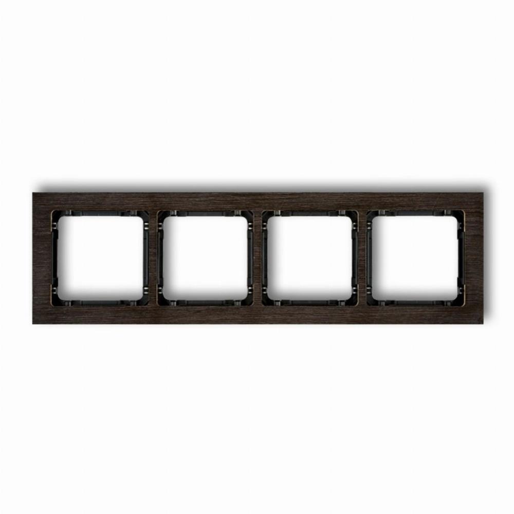 ramka DECO 4-kr.drewno wenge/czarna DRD-4G