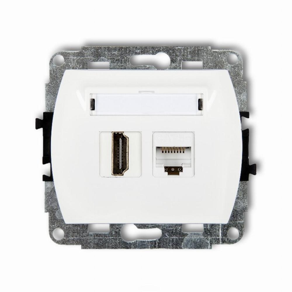 gniazdo TREND pojedyncze HDMI + pojedyncze komput.RJ45 białe GHK