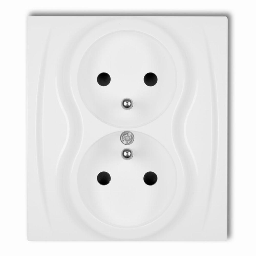 gniazdo LOGO podwójne z/u białe LGP-2z