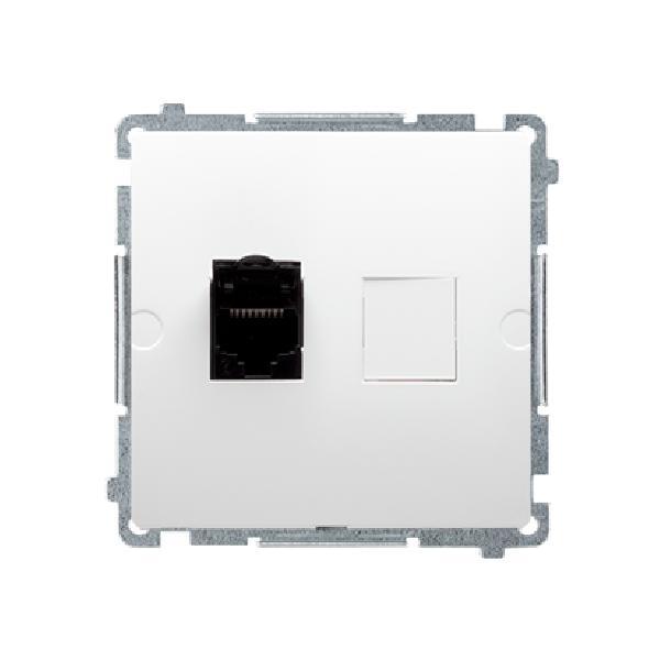 SIMON BASIC gniazdo komputerowe pojedyncze RJ45 kat.6 z przesłoną przeciwkurzową (moduł) biały