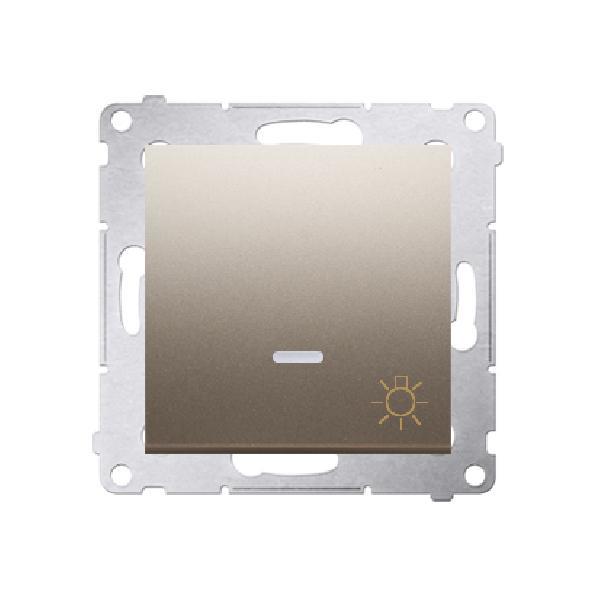 SIMON 54 przycisk światło z podświetleniem LED zaciski śrubowe 16A 250V (moduł) złoty mat