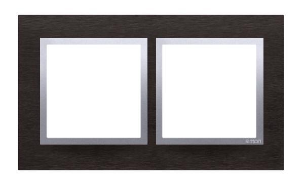 SIMON 54 NATURE ramka 2-kr. metal inox Yin