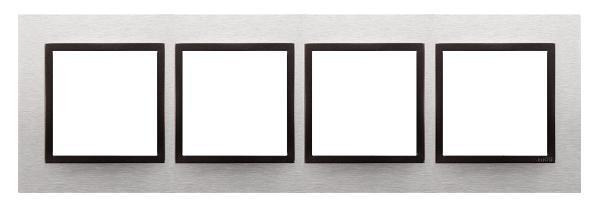 SIMON 54 NATURE ramka 4-kr. metal inox Yang