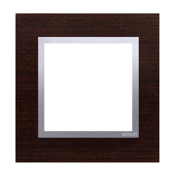 SIMON 54 NATURE ramka 1-kr. drewno srebrne wenge