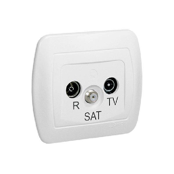 SIMON AKORD gniazdo antenowe R-TV-SAT końcowe biały