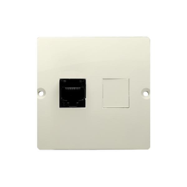 SIMON BASIC gniazdo komputerowe pojedyncze RJ45 kat.5e (moduł) beżowy
