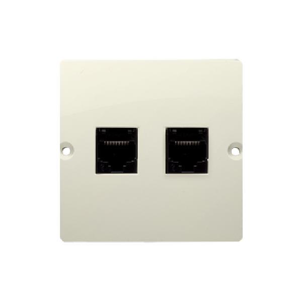 SIMON BASIC gniazdo komputerowe podwójne RJ45 kat.5e (moduł) beżowy
