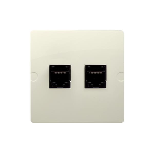 SIMON BASIC gniazdo komputerowe RJ45 kat.5e + telefoniczne RJ11 (moduł) beżowy