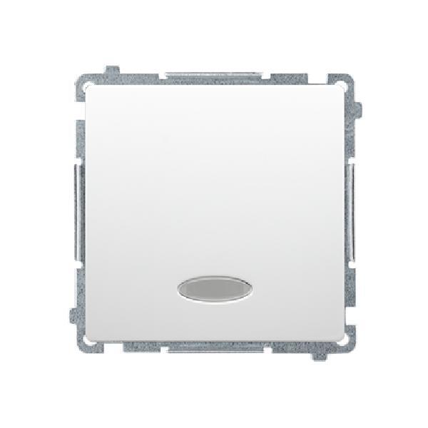 SIMON BASIC wyłącznik pojedynczy z podświetleniem LED szybkozłącza 10A 250V (moduł) biały