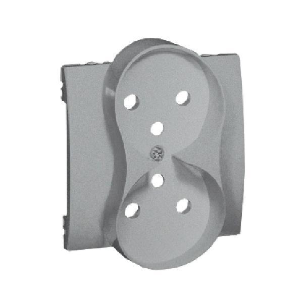 SIMON CLASSIC pokrywa gniazda podwójnego z/uz. aluminium