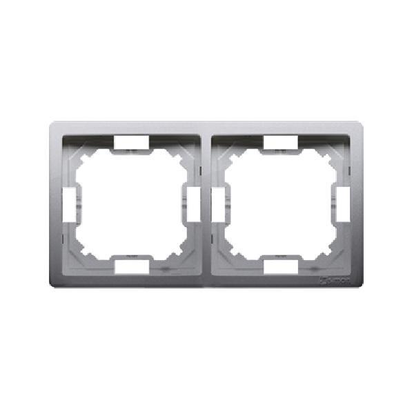 SIMON BASIC STANDARD ramka 2-kr. stal inox