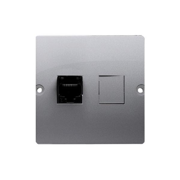 SIMON BASIC gniazdo komputerowe pojedyncze RJ45 kat.5e (moduł) stal inox