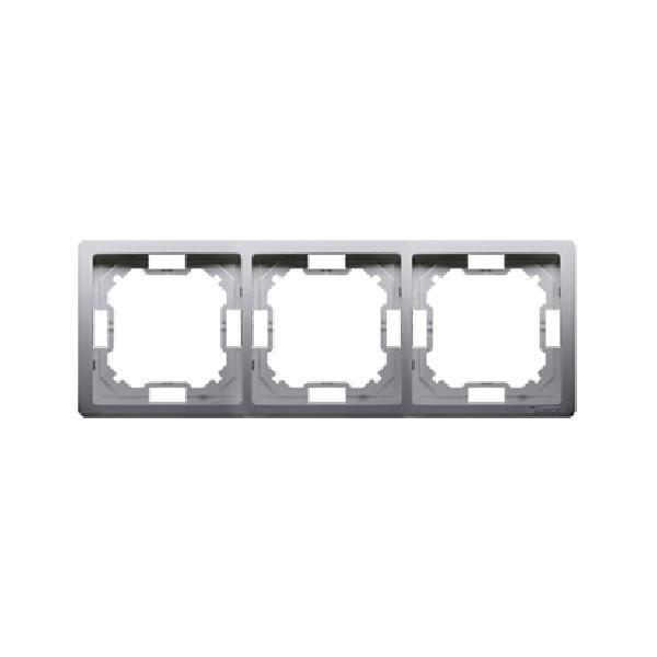 SIMON BASIC STANDARD ramka 3-kr. stal inox