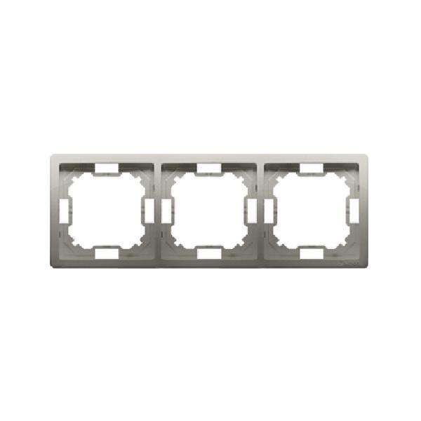 SIMON BASIC STANDARD ramka 3-kr. satynowy
