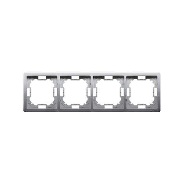 SIMON BASIC STANDARD ramka 4-kr. stal inox