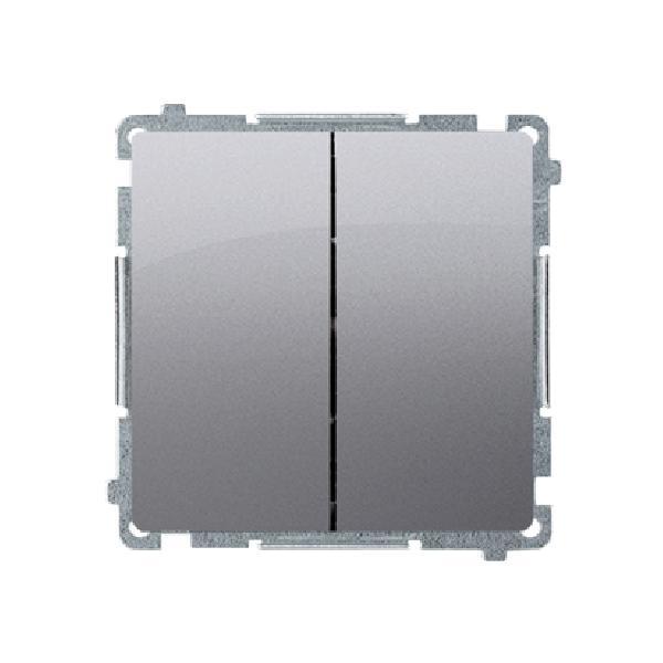 SIMON BASIC wyłacznik schodowy podwójny zaciski śrubowe 10A 250V (moduł) stal inox