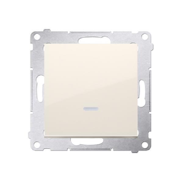 SIMON 54 wyłącznik pojedynczy z podświetleniem LED szybkozłącza 10A 250V (moduł) kremowy